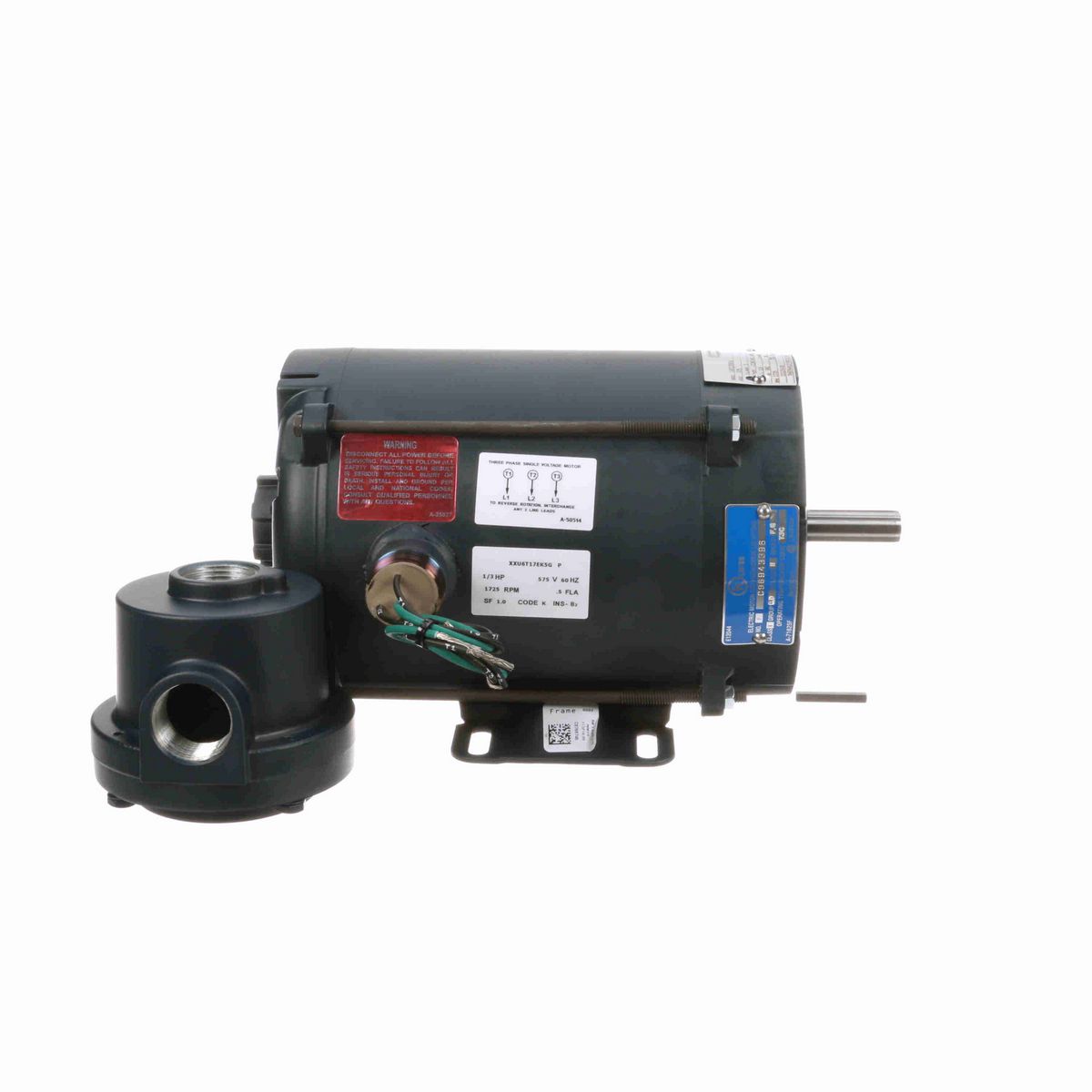 LEESON Explosion Proof Motor, 0.33 HP, 3 Ph, 60 Hz, 575 V, 1800 RPM, 56C Frame, EPNV - 111214.00