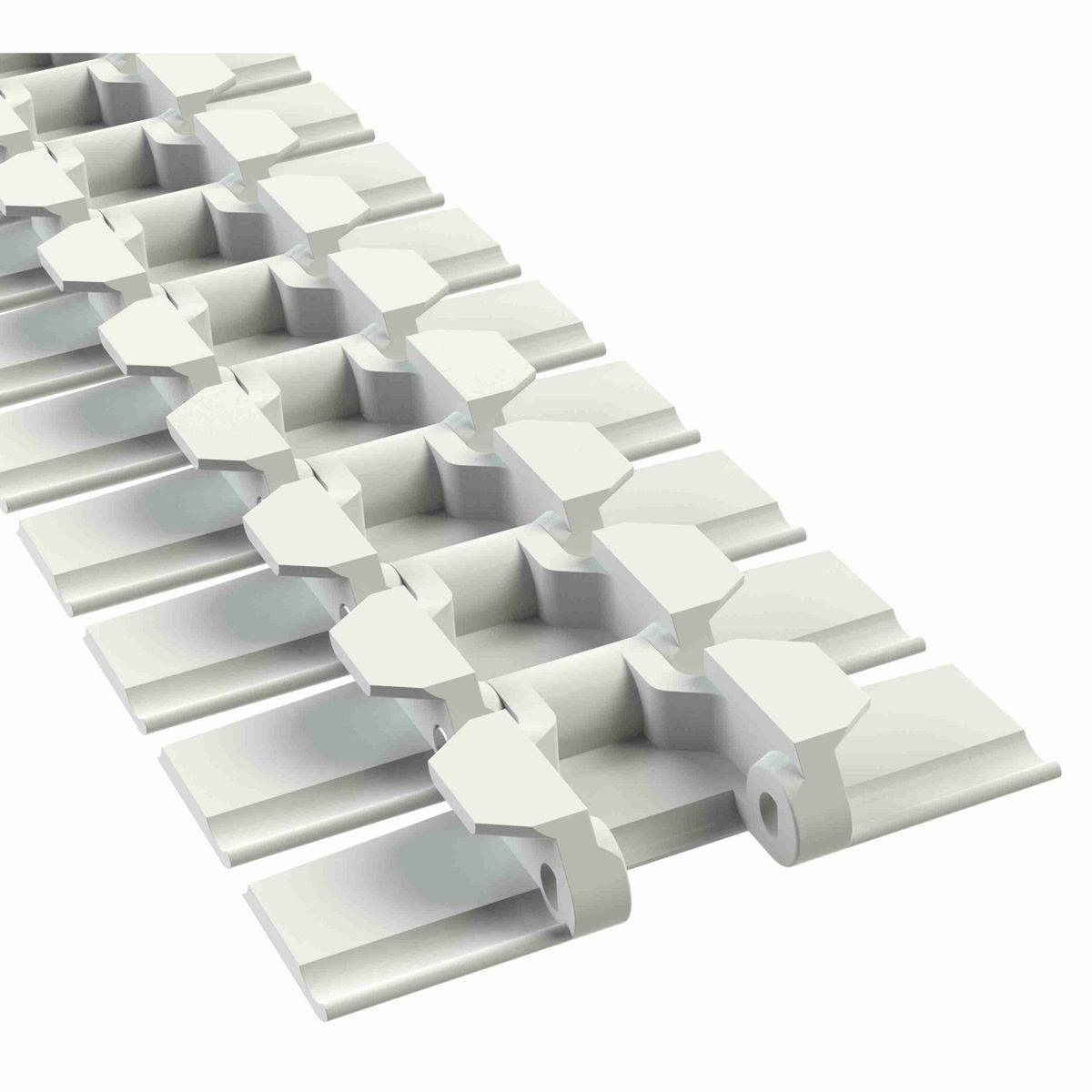 Rexnord 879TAB Side-flexing Solid Top, Material: Chemical Resistant (White), Width: 4.5in, Pitch: 1.5in - 81408502