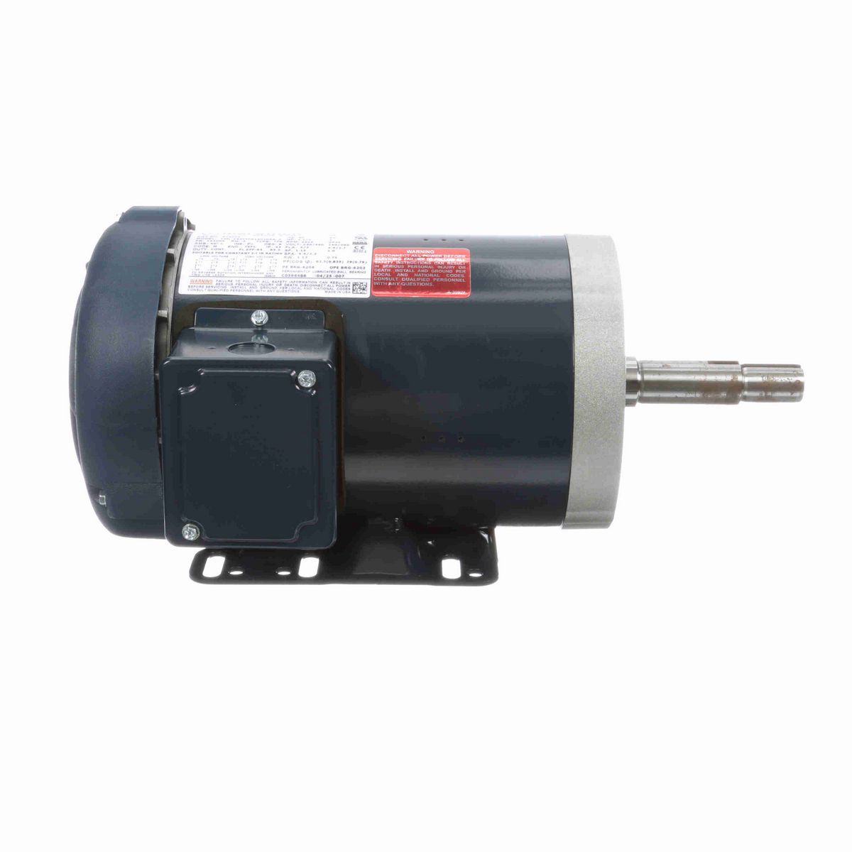 LEESON Close-Coupled Pump Motor, 1.50 & 1 HP, 3 Ph, 60 & 50 Hz, 230/460 & 190/380 V, 3600 & 3000 RPM, 143JM Frame, TEFC - GT3103