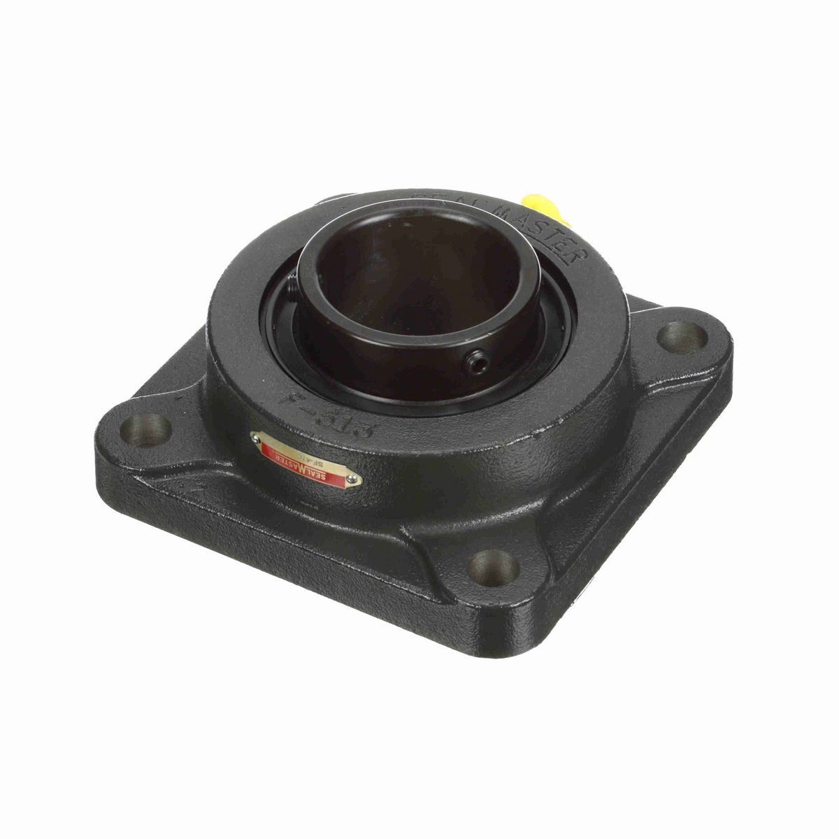 Sealmaster Mounted Cast Iron Four Bolt Flange Ball Bearing - 52100 Bearing Steel, Black Oxided - Setscrew Lock - SF-47C