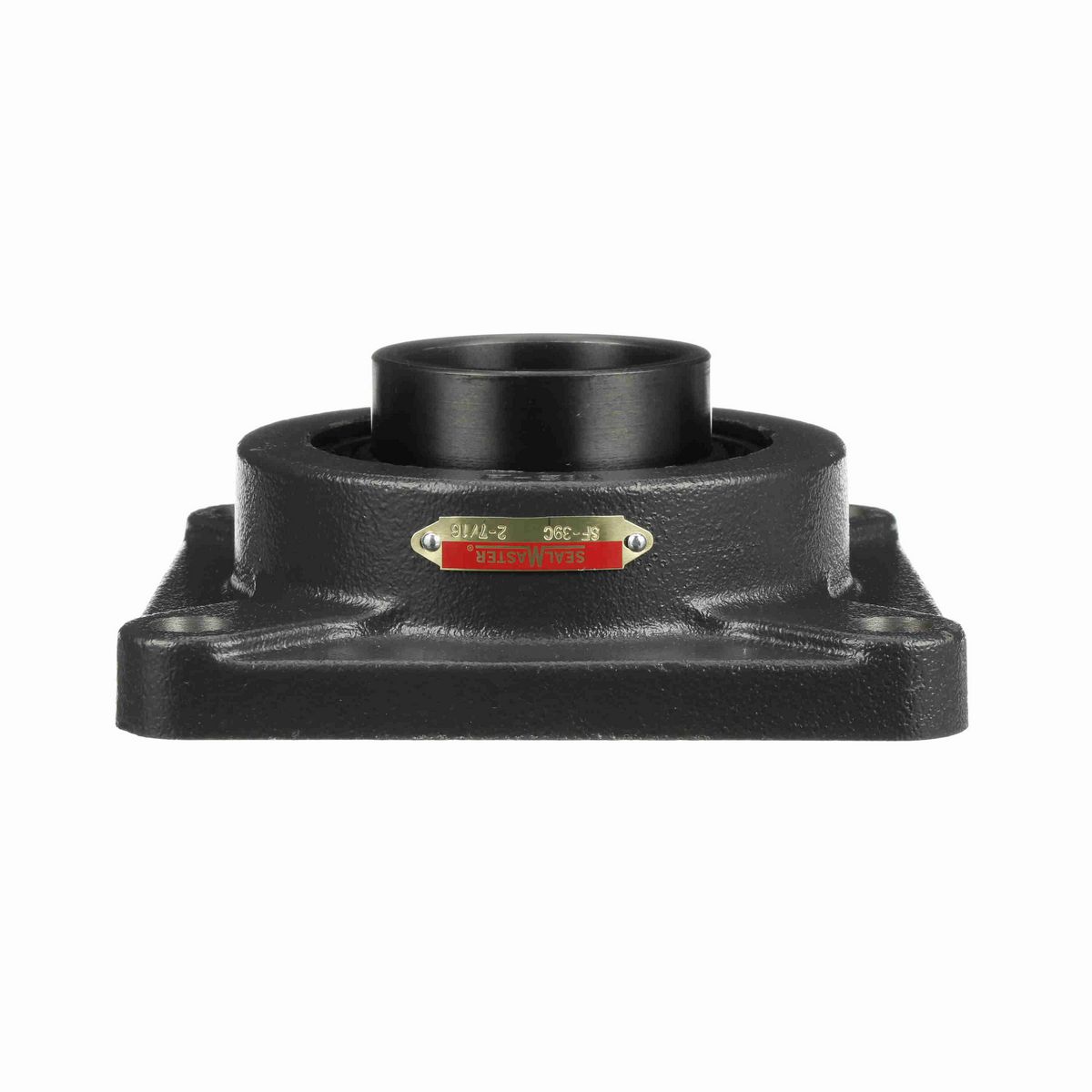 Sealmaster Mounted Cast Iron Four Bolt Flange Ball Bearing - 52100 Bearing Steel, Black Oxided - Setscrew Lock - SF-39C