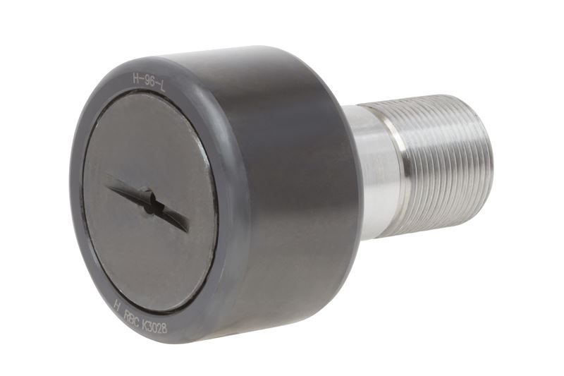 Игольчатый опорный ролик с цапфой RBC H96L, цилиндрический, повышенной грузоподъемности, с уплотнением, со шлицем под отвёртку