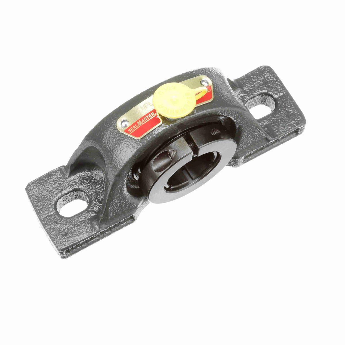Sealmaster Mounted Cast Iron Two Bolt Low Base Pillow Block Ball Bearing - 52100 Bearing Steel, Black Oxided - Concentric Lock - NPL-16TC