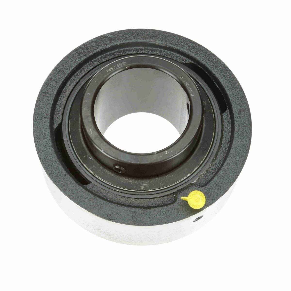 Sealmaster Mounted Cast Iron Cylindrical Cartridge Ball Bearing - 52100 Bearing Steel, Black Oxided - Setscrew Lock - MSC-64