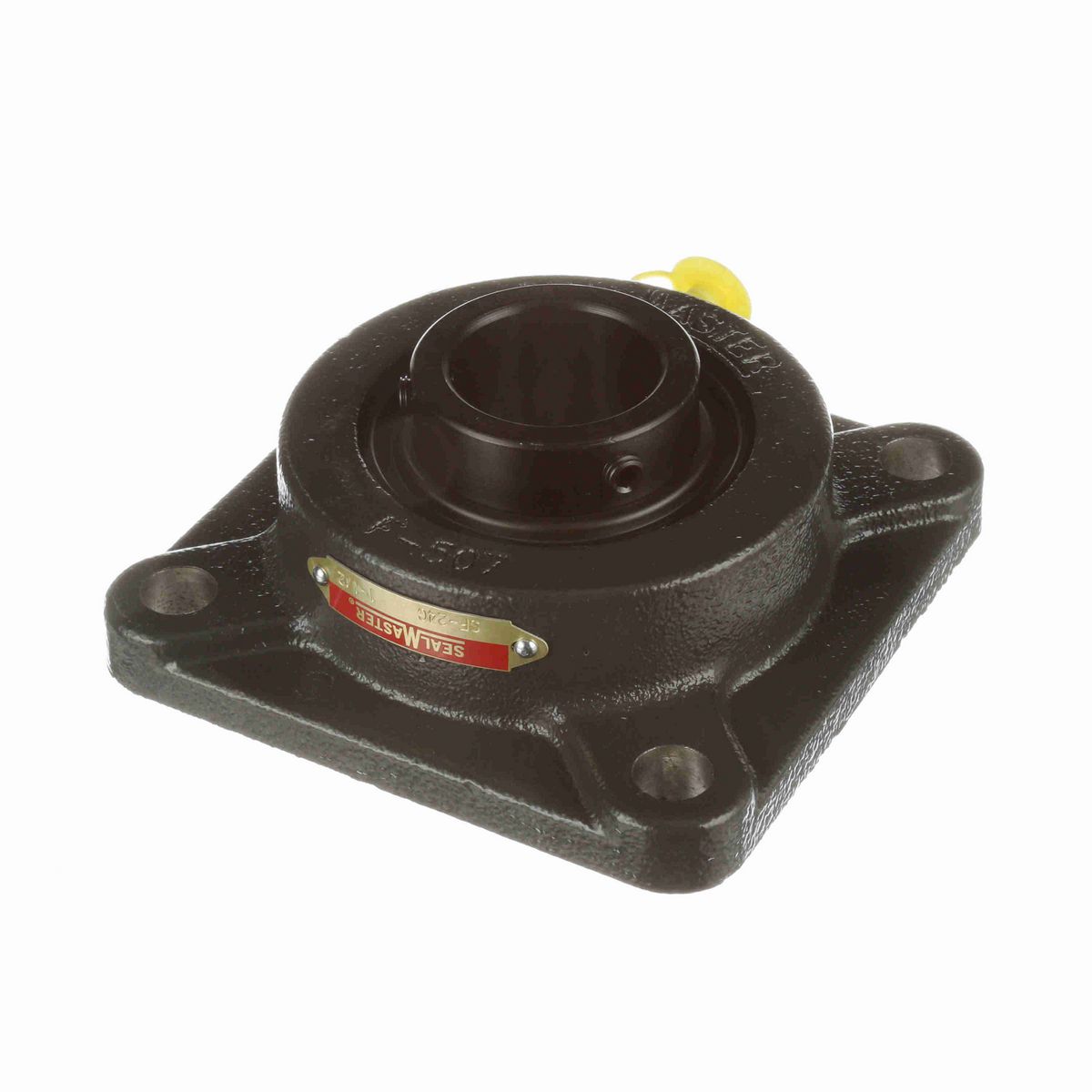 Sealmaster Mounted Cast Iron Four Bolt Flange Ball Bearing - 52100 Bearing Steel, Black Oxided - Setscrew Lock - SF-24C