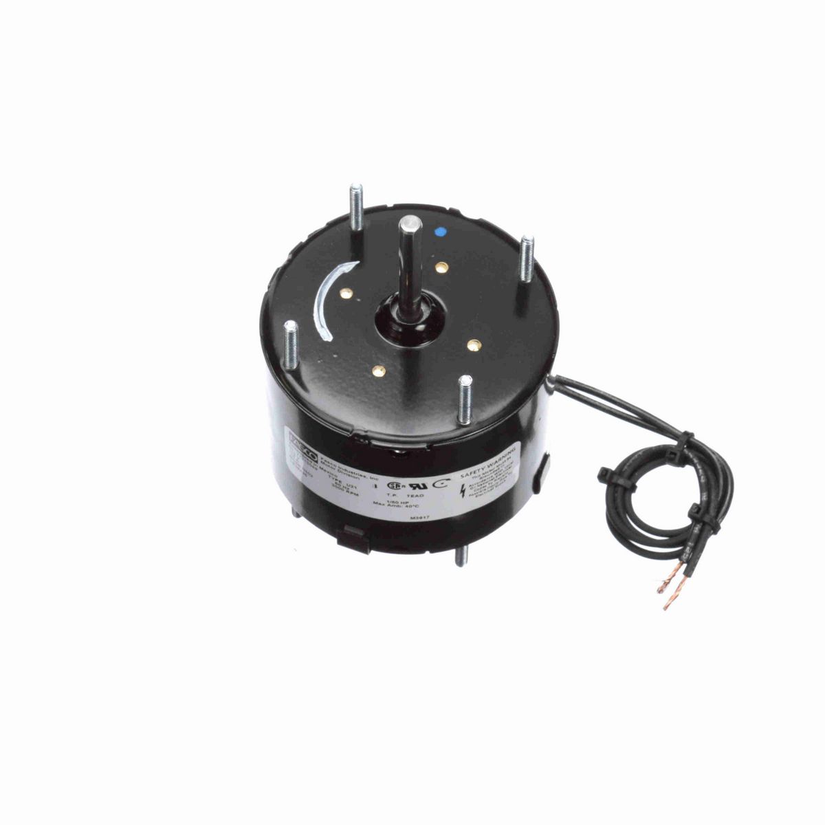FASCO Fan and Blower Motor, 1/60 HP, 1 Ph, 60 Hz, 115 V, 3000 RPM, 1 Speed, 3.3" Diameter, TEAO - D402