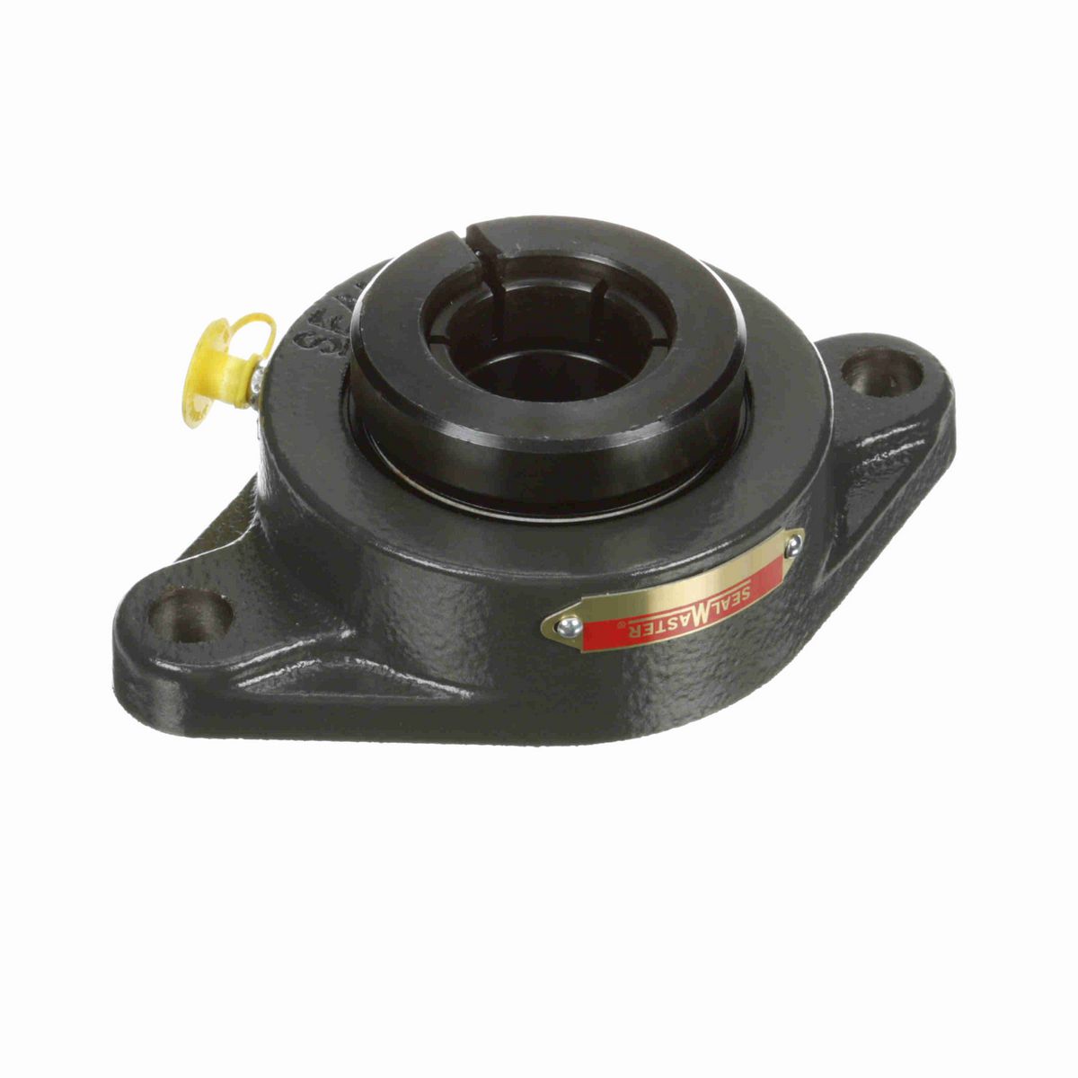 Sealmaster Mounted Cast Iron Two Bolt Flange Ball Bearing - 52100 Bearing Steel, Black Oxided - Concentric Lock - Air Handling Housing Fit, Noise Tested - SFT-20T CXU