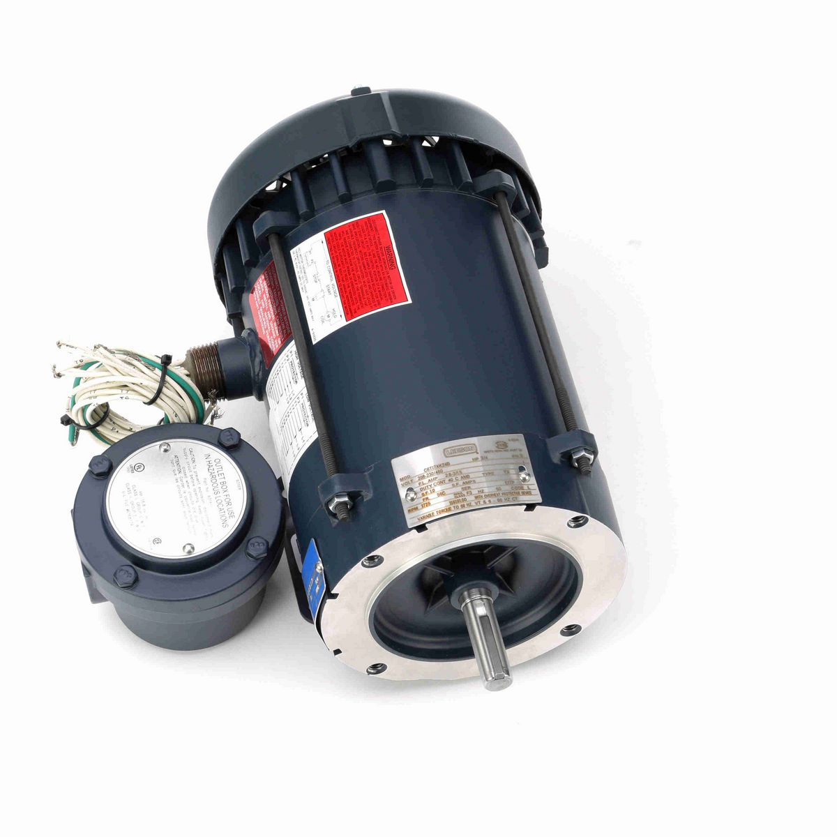 LEESON Explosion Proof Motor, 0.75 HP, 3 Ph, 60 Hz, 208-230/460 V, 1800 RPM, 56C Frame, EPFC - 116191.00
