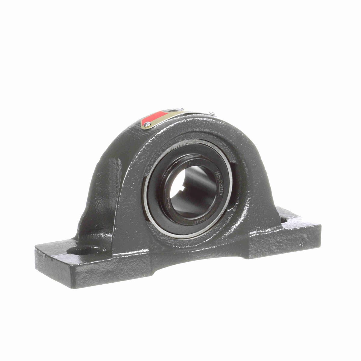 Sealmaster Mounted Cast Iron Two Bolt Pillow Block Ball Bearing - 52100 Bearing Steel, Black Oxided - Concentric Lock - NPMH-19T