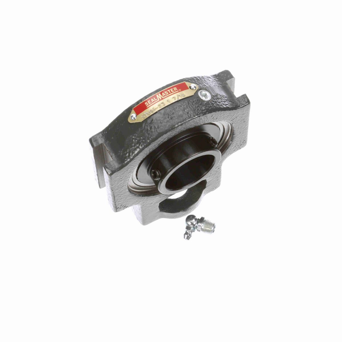 Sealmaster Mounted Cast Iron Wide Slot Take Up Housing & Frame Assembly Ball Bearing - 52100 Bearing Steel, Black Oxided - Setscrew Lock - STMH-23