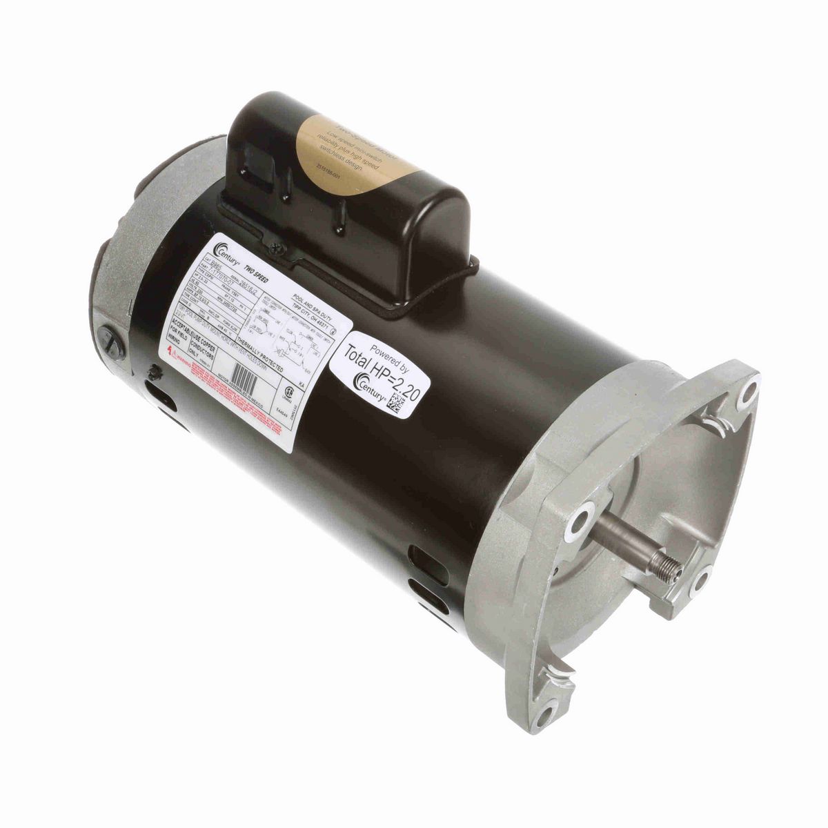 Century Pool Pump Motor, 2.0-.33 HP, 1 Ph, 60 Hz, 230 V, 3600 RPM, Y56Y Frame, DP - B985