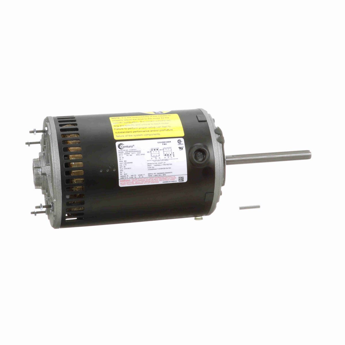 Century JuggerNaut® Condenser Fan Motor, 1 HP, 3 Ph, 60 Hz, 200-230/460 V, 900 RPM, 56Z Frame, OAO - H1057AV1