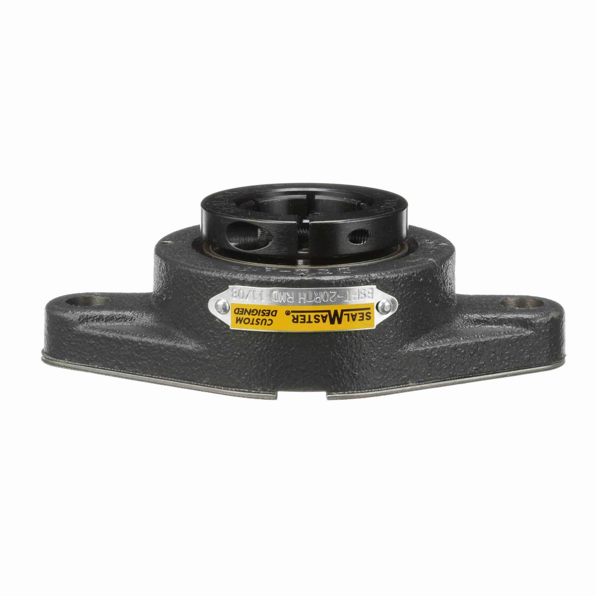 Sealmaster Mounted Cast Iron Two Bolt Flange Ball Bearing - 52100 Bearing Steel, Black Oxided - Concentric Lock - Reduced Maintenance - Lubed for Life - BSFT-20RTH RMD