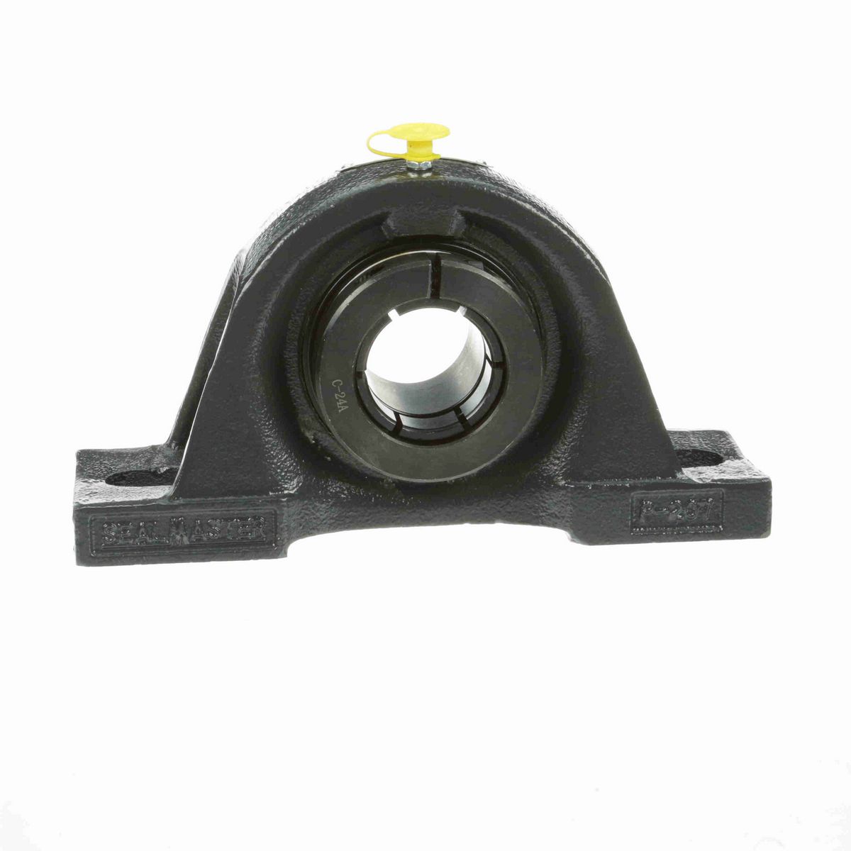 Sealmaster Mounted Cast Iron Two Bolt Pillow Block Ball Bearing - 52100 Bearing Steel, Black Oxided - Concentric Lock - SP-24T