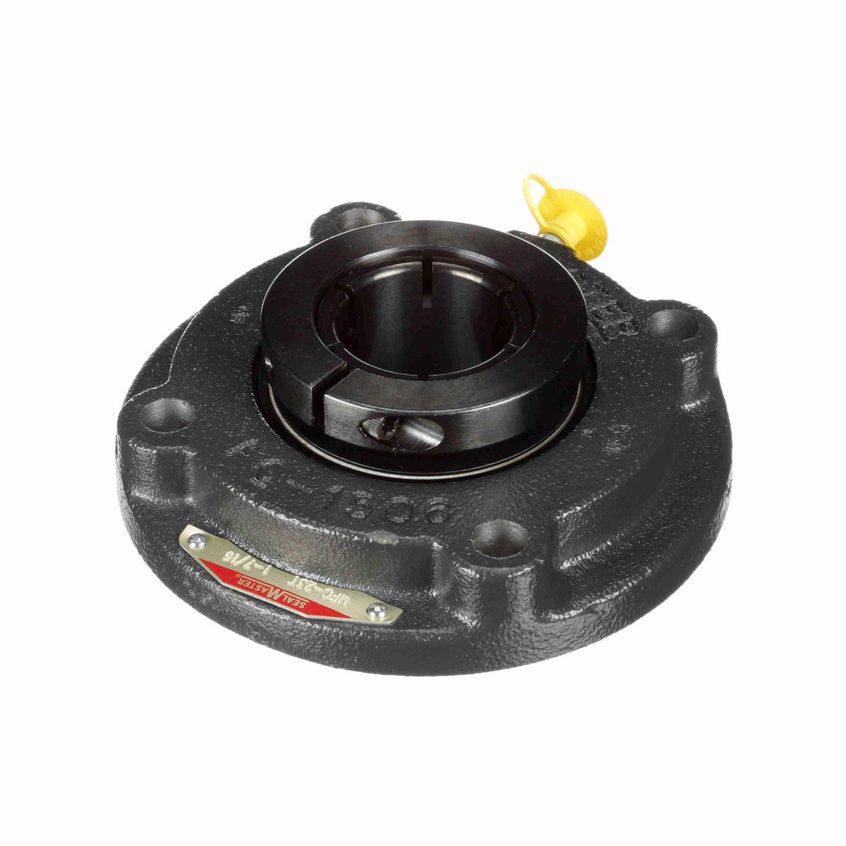 Sealmaster Mounted Cast Iron Flange Cartridge Ball Bearing - 52100 Bearing Steel, Black Oxided - Concentric Lock - MFC-27T