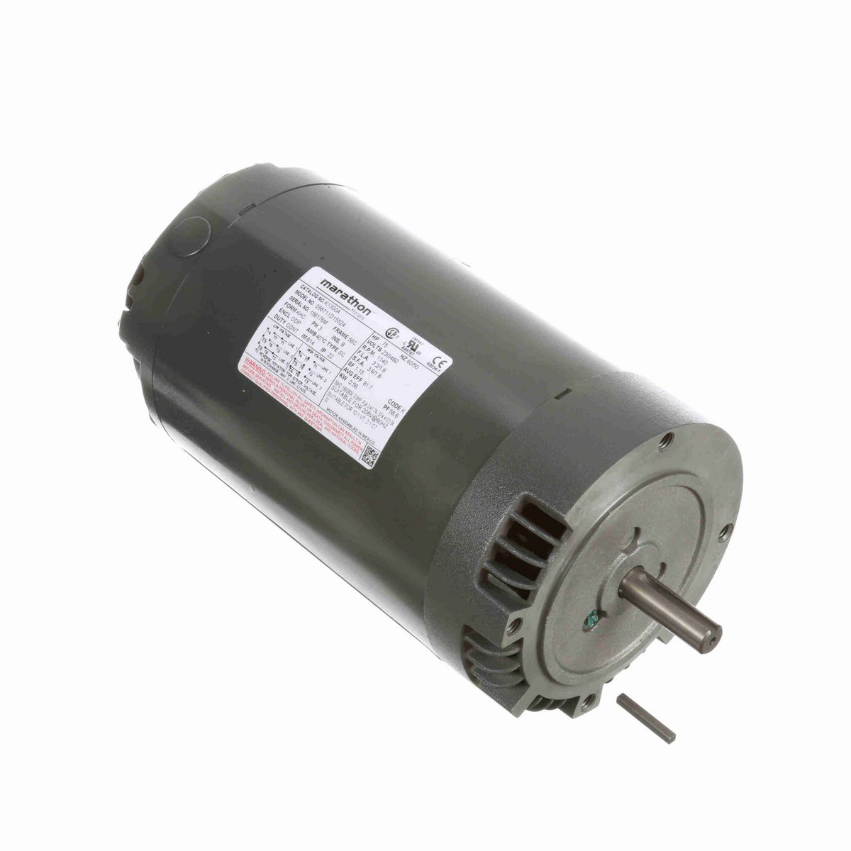 LEESON General Purpose Motor, 0.75 & 0.50 HP, 3 Ph, 60 & 50 Hz, 230/460 & 190/380 V, 1200 & 1000 RPM, 56C Frame, DP - K1300A