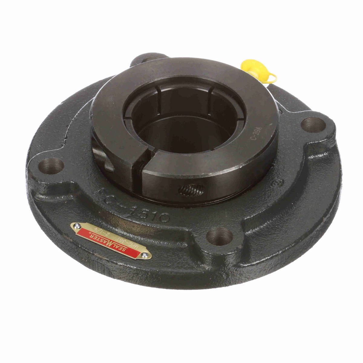 Sealmaster Mounted Cast Iron Flange Cartridge Ball Bearing - 52100 Bearing Steel, Black Oxided - Concentric Lock - MFC-36T