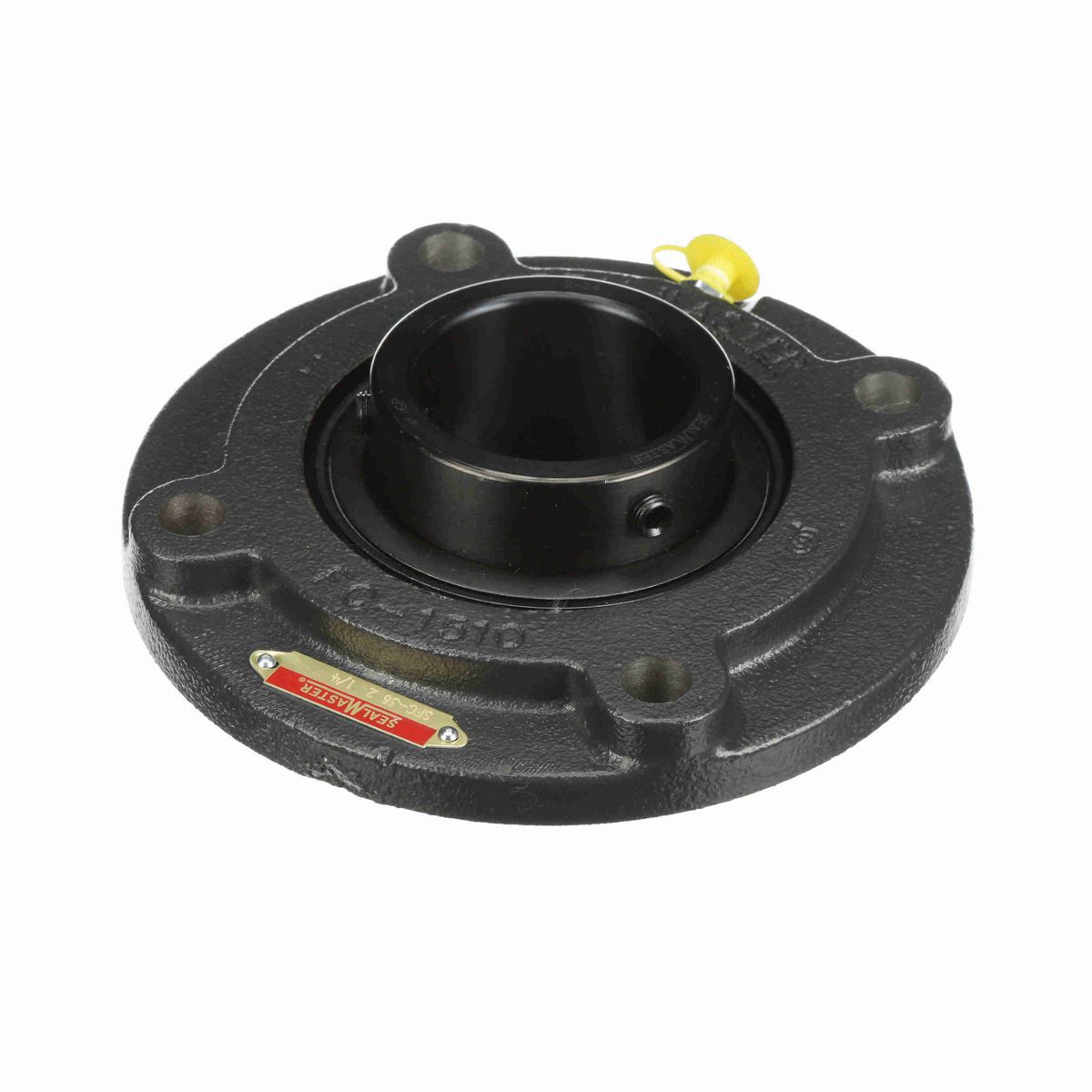 Sealmaster Mounted Cast Iron Flange Cartridge Ball Bearing - 52100 Bearing Steel, Black Oxided - Setscrew Lock - SFC-36