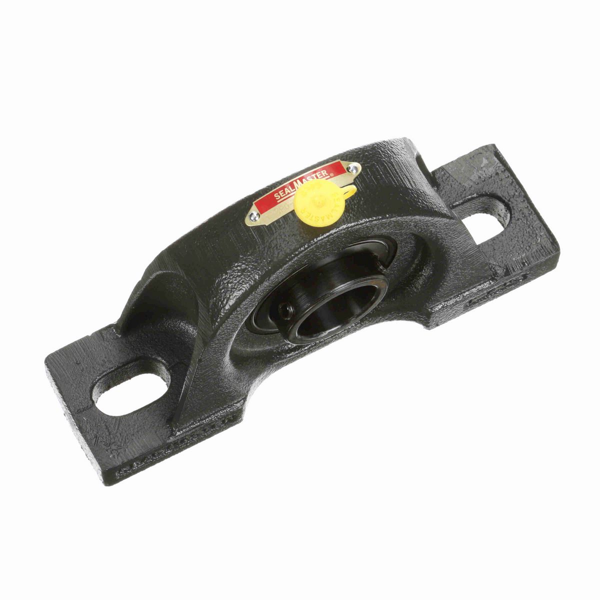 Sealmaster Mounted Cast Iron Two Bolt Pillow Block Ball Bearing - 52100 Bearing Steel, Black Oxided - Double Setscrew Lock - SPD-22