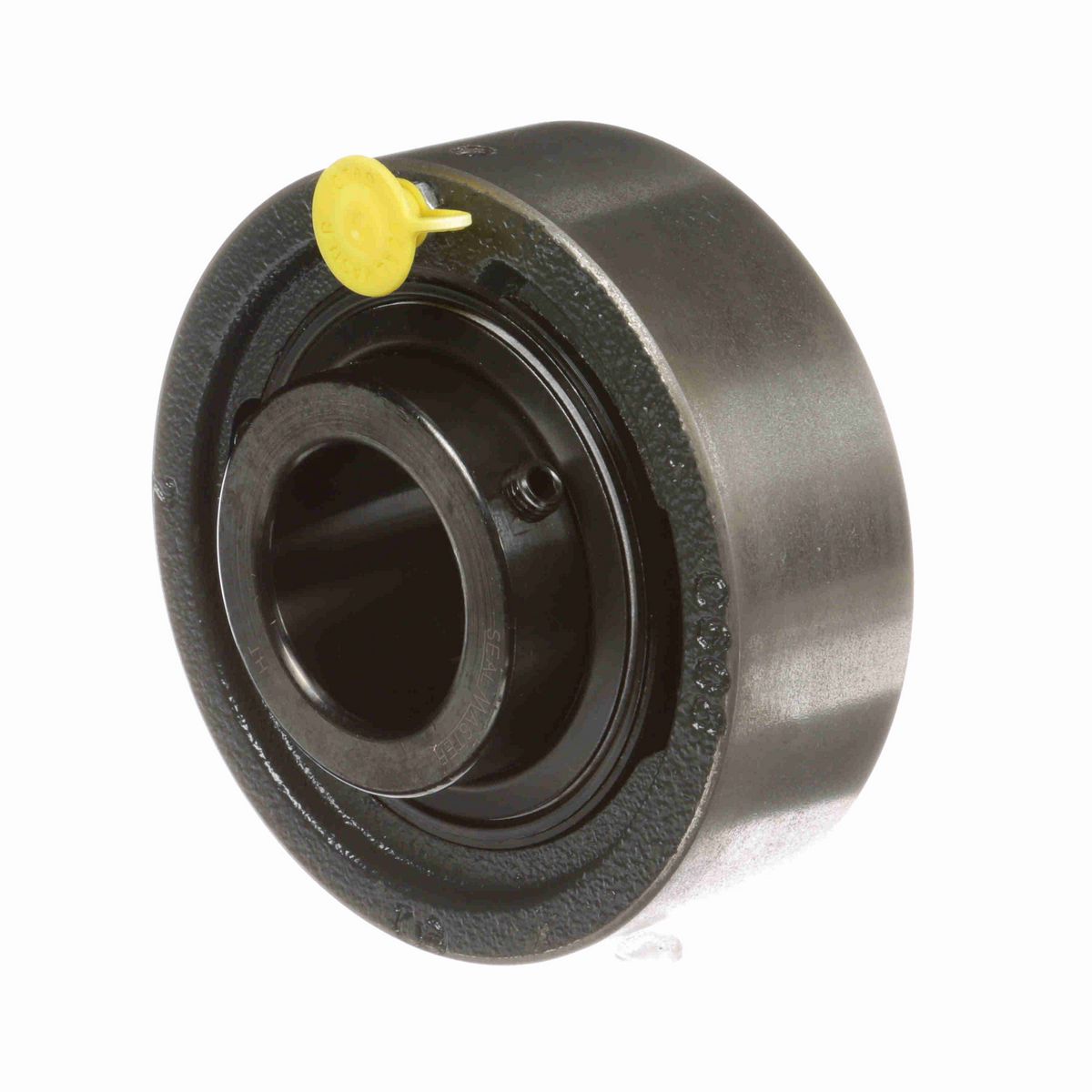 Sealmaster Mounted Cast Iron Cylindrical Cartridge Ball Bearing - 52100 Bearing Steel, Black Oxided - Setscrew Lock - MSC-24