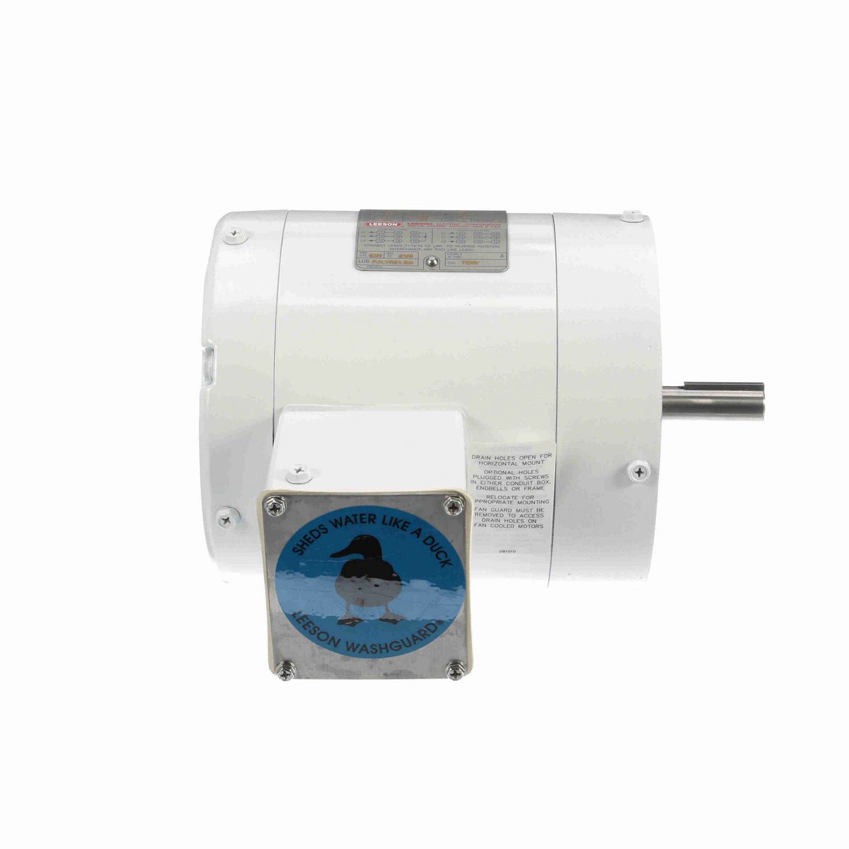 LEESON White Duck™ General Purpose Motor, 0.25 HP, 3 Ph, 60 Hz, 230/460 V, 1800 RPM, 56C Frame, TENV - 113649.00