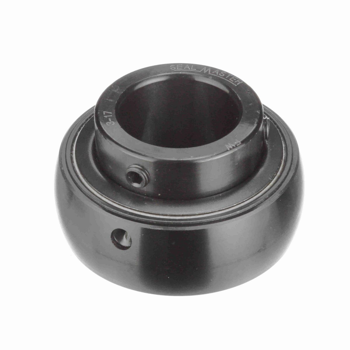 Sealmaster Mounted Insert Only Ball Bearing - 52100 Bearing Steel, Black Oxided - Setscrew Lock - 3-17