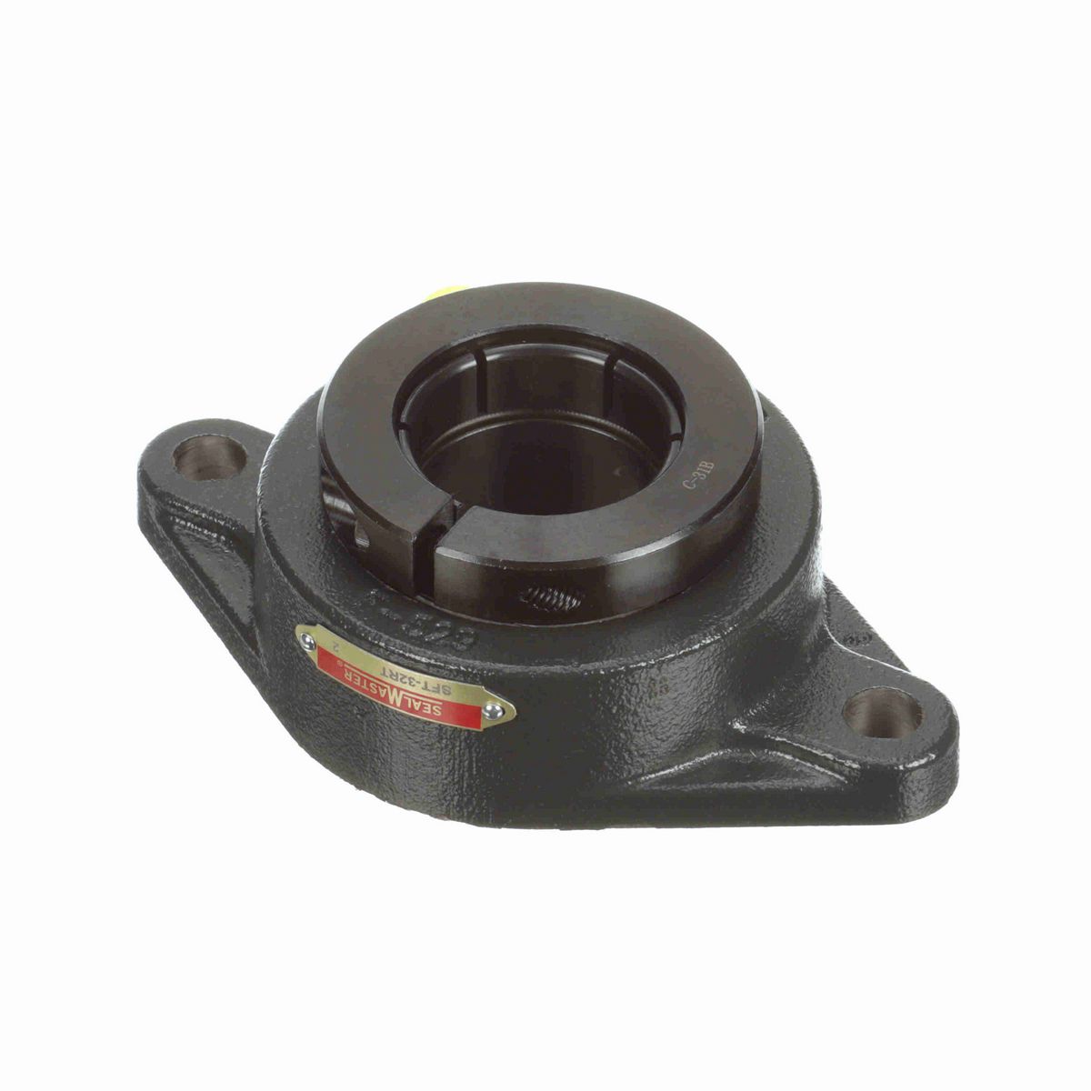 Sealmaster Mounted Cast Iron Two Bolt Flange Ball Bearing - 52100 Bearing Steel, Black Oxided - Concentric Lock - SFT-32RT