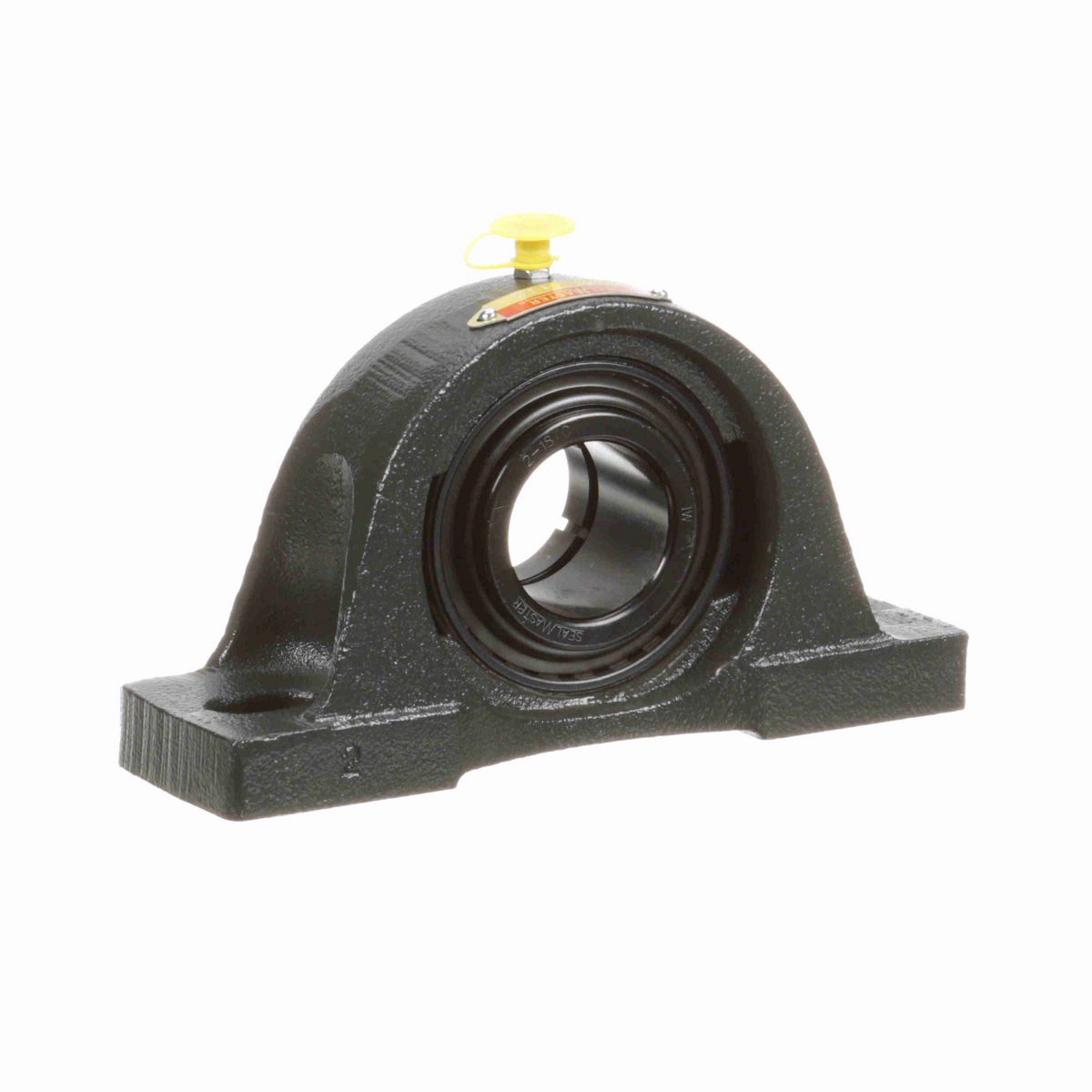 Sealmaster Mounted Cast Iron Two Bolt Pillow Block Ball Bearing - 52100 Bearing Steel, Black Oxided - Concentric Lock - NP-24TC