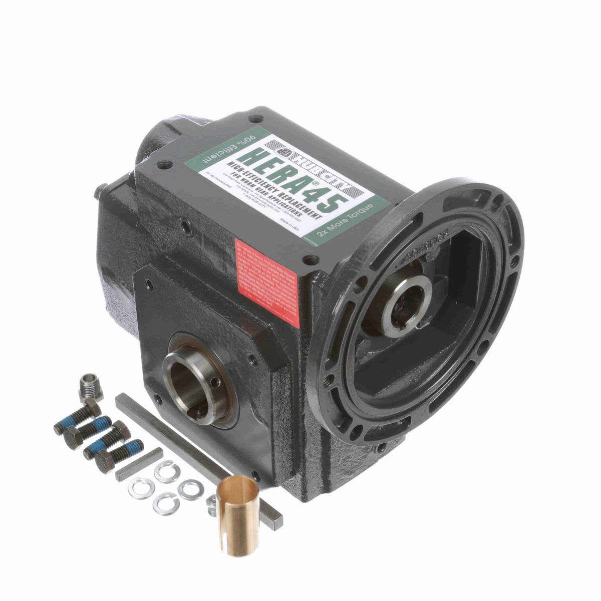 Hub City HERA Gear Reducer HERA Cast Iron Helical-Hypoid Reducer - HERA45ES 28.01 143TC 1.438