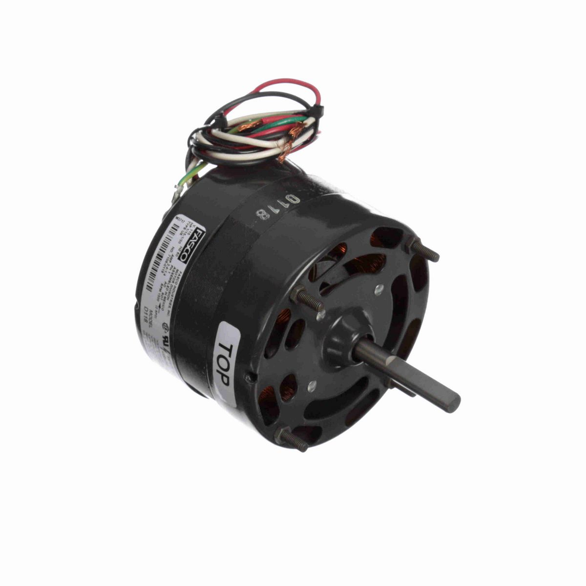 FASCO Fan and Blower Motor, 1/15-1/30 HP, 1 Ph, 60 Hz, 115 V, 1500 RPM, 2 Speed, 4.4" Diameter, OAO - D118