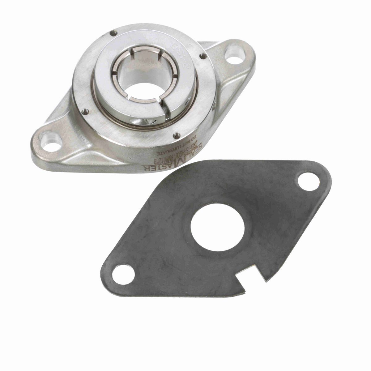 Sealmaster Mounted Stainless Steel Two Bolt Flange Ball Bearing - 52100 Bearing Steel, Phosphorus Nickel Coated - Concentric Lock - Corrosion Resistant - Reduced Maintenance - Lubed for Life - CRBFTS-PN206T RMW