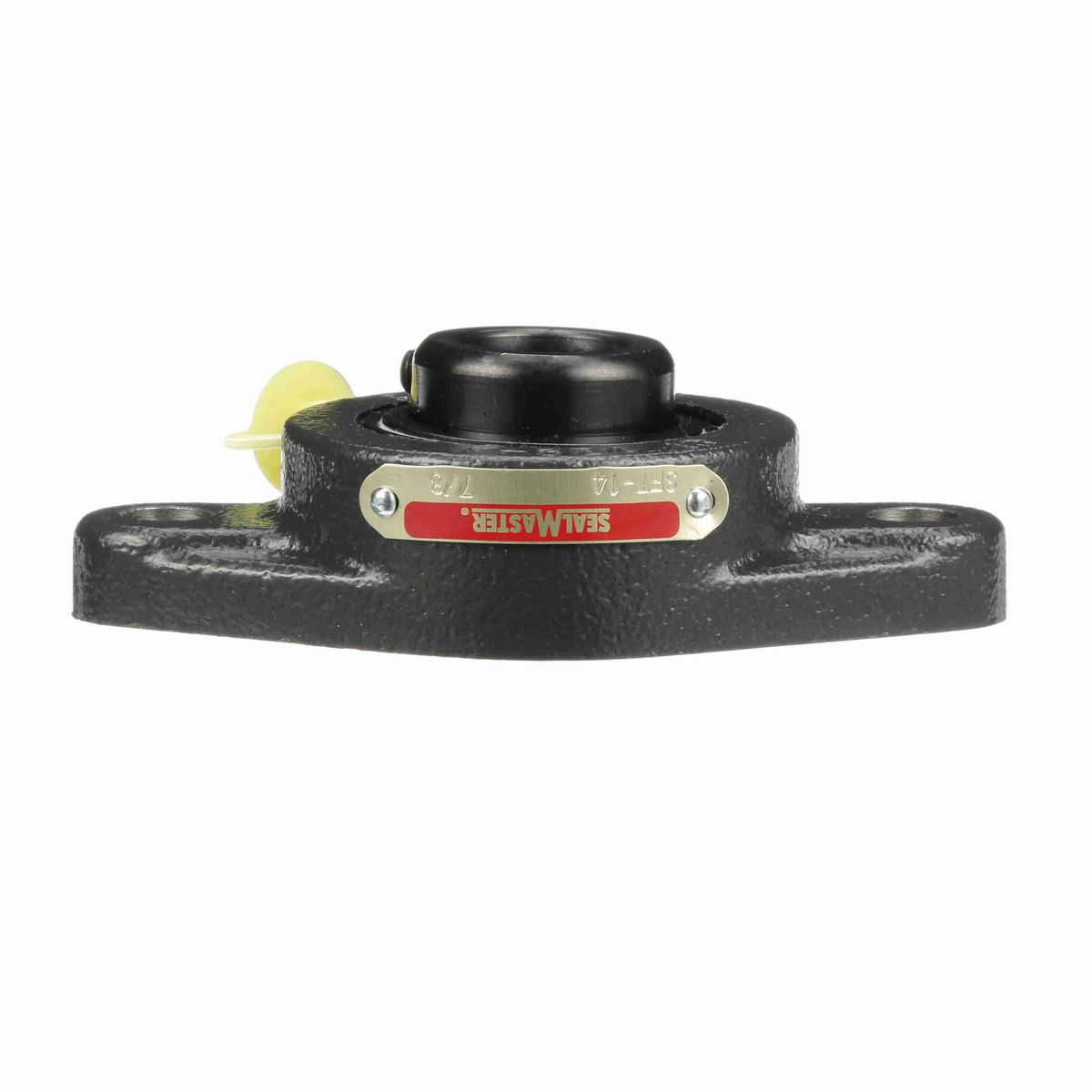 Sealmaster Mounted Cast Iron Two Bolt Flange Ball Bearing - 52100 Bearing Steel, Black Oxided - Setscrew Lock - SFT-14