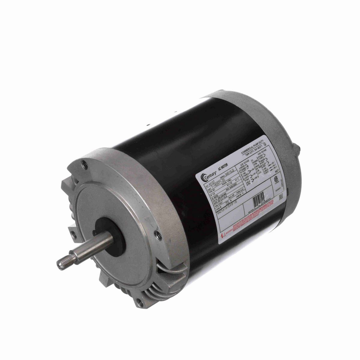 Century General Purpose Pump Motor, 1/3 HP, 3 Ph, 60/50 Hz, 200-230/460 V, 3600 RPM, K56J Frame, DP - H137