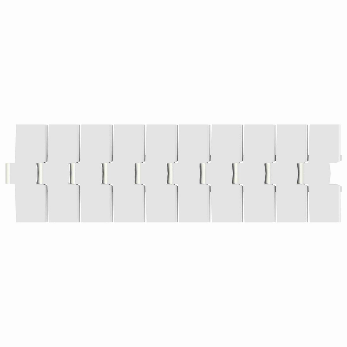 Rexnord 880TAB BO Side-flexing Solid Top Tight Radius, Material: Silver Platinum Series, Width: 4.5in, Pitch: 1.5in - 81430502