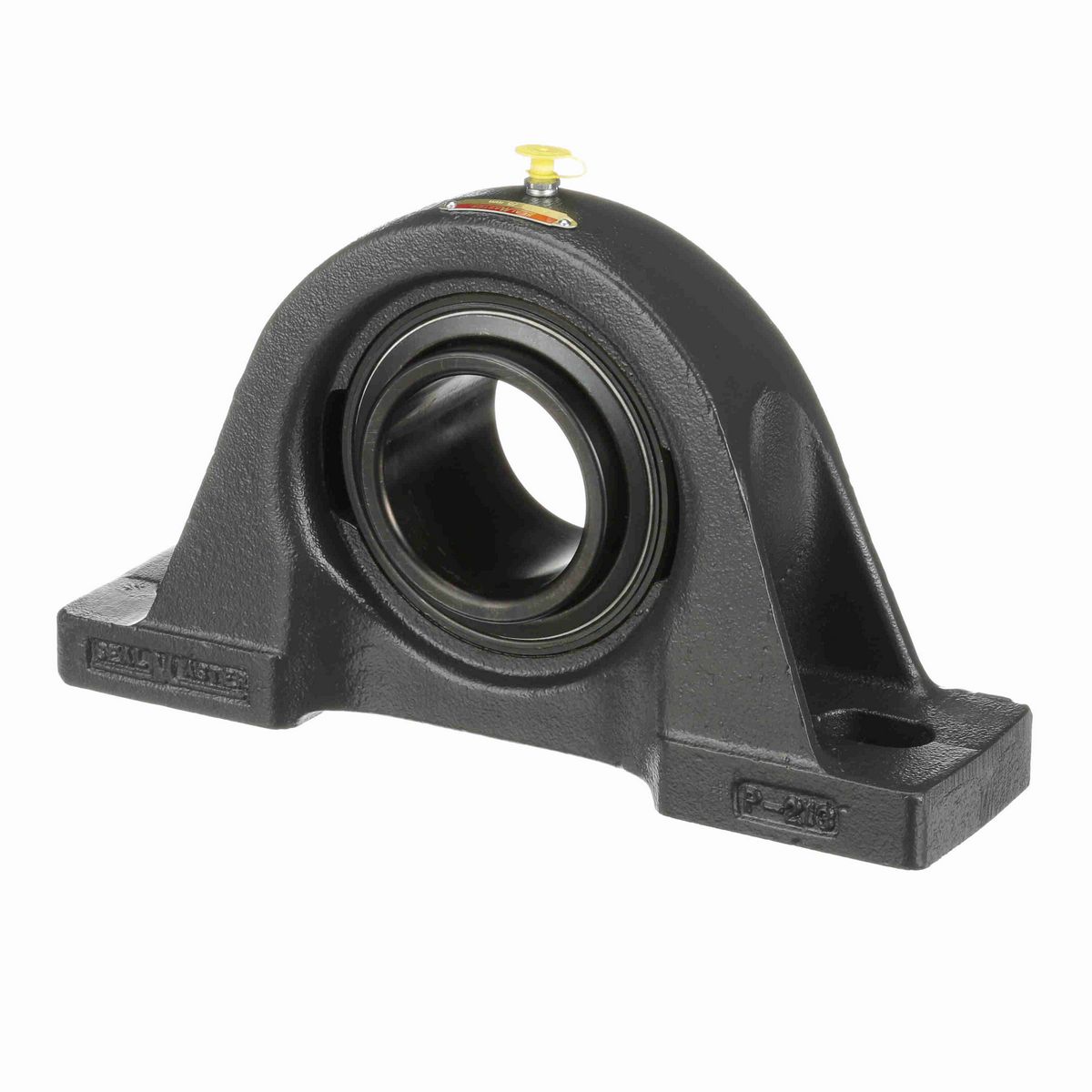 Sealmaster Mounted Cast Iron Two Bolt Pillow Block Ball Bearing - 52100 Bearing Steel, Black Oxided - Setscrew Lock - SP-215