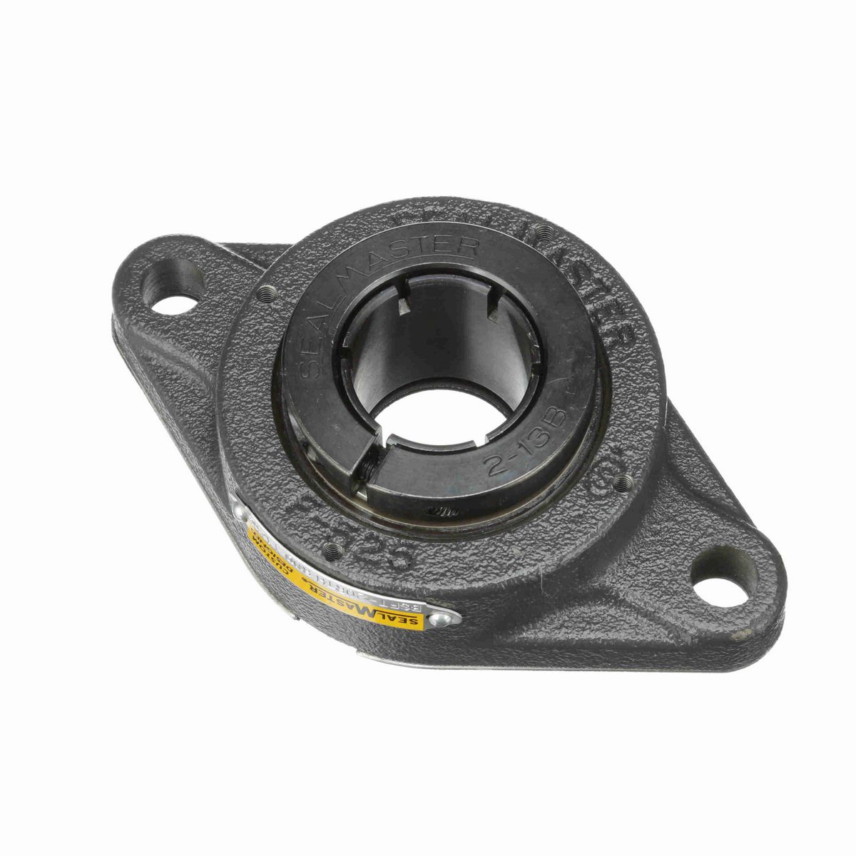 Sealmaster Mounted Cast Iron Two Bolt Flange Ball Bearing - 52100 Bearing Steel, Black Oxided - Concentric Lock - Reduced Maintenance - Lubed for Life - BSFT-20RTH RMD