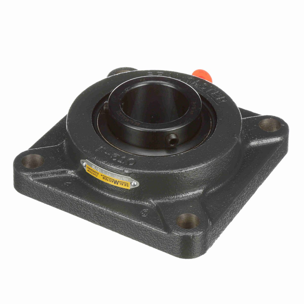 Sealmaster Mounted Cast Iron Four Bolt Flange Ball Bearing - 52100 Bearing Steel, Black Oxided - Setscrew Lock - High Temperature - MSF-31 HT