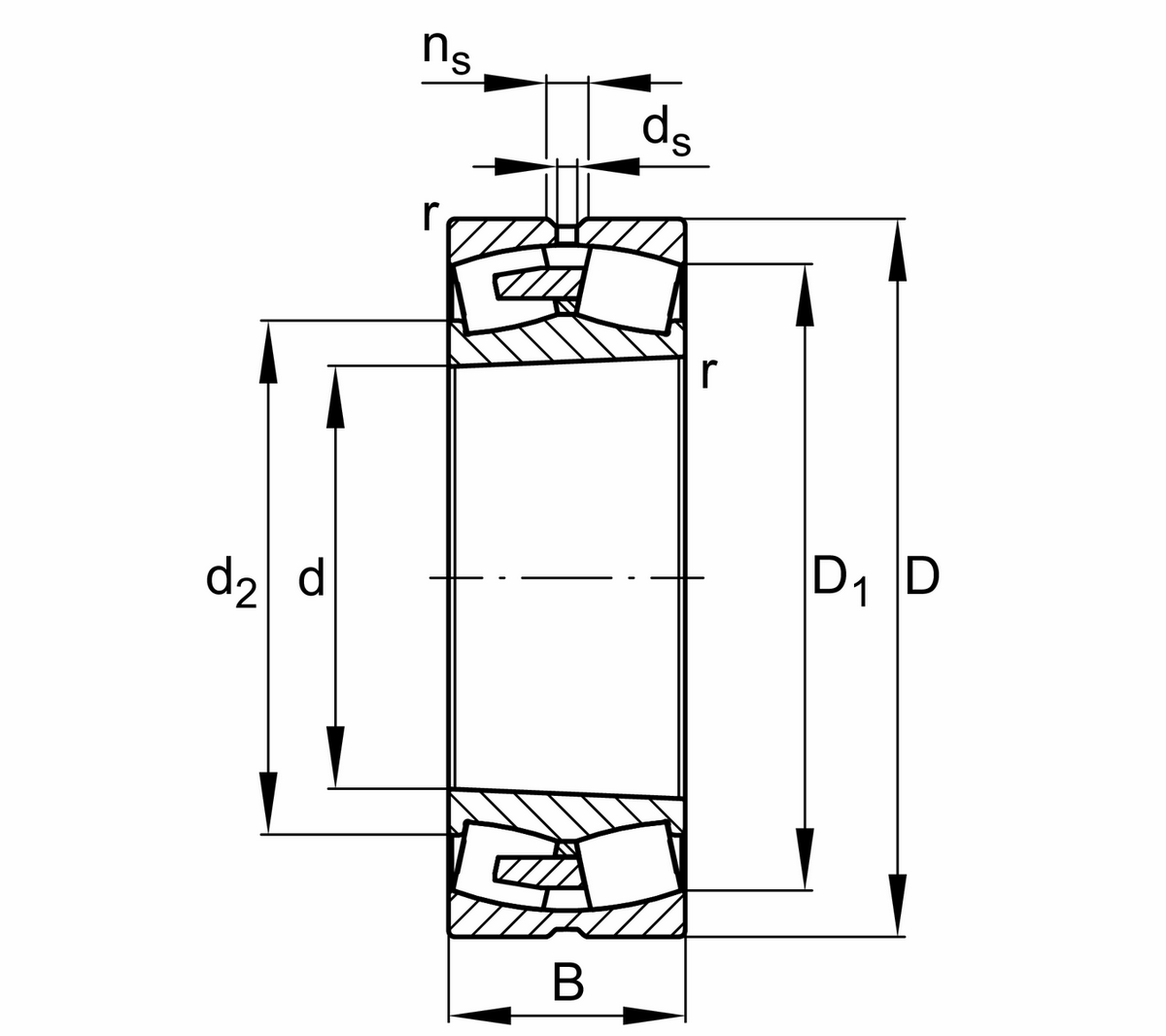 Радиальный сферический роликоподшипник FAG 23084-BEA-XL-K-MB1-C3 (23084-B-K-MB-C3, 23084-E1A-K-MB1-C3)