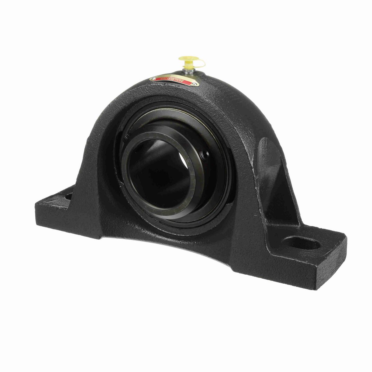 Sealmaster Mounted Cast Iron Two Bolt Pillow Block Ball Bearing - 52100 Bearing Steel, Black Oxided - Double Setscrew Lock - MSPD-43