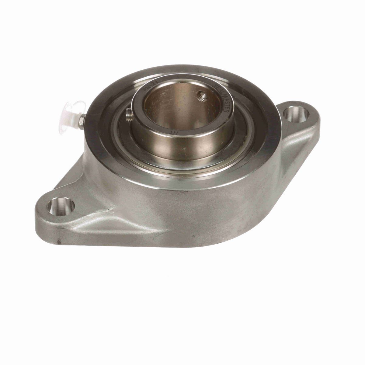 Sealmaster Mounted Stainless Steel Two Bolt Flange Ball Bearing - 52100 Bearing Steel, Phosphorus Nickel Coated - Setscrew Lock - Corrosion Resistant - CRFTS-PN24
