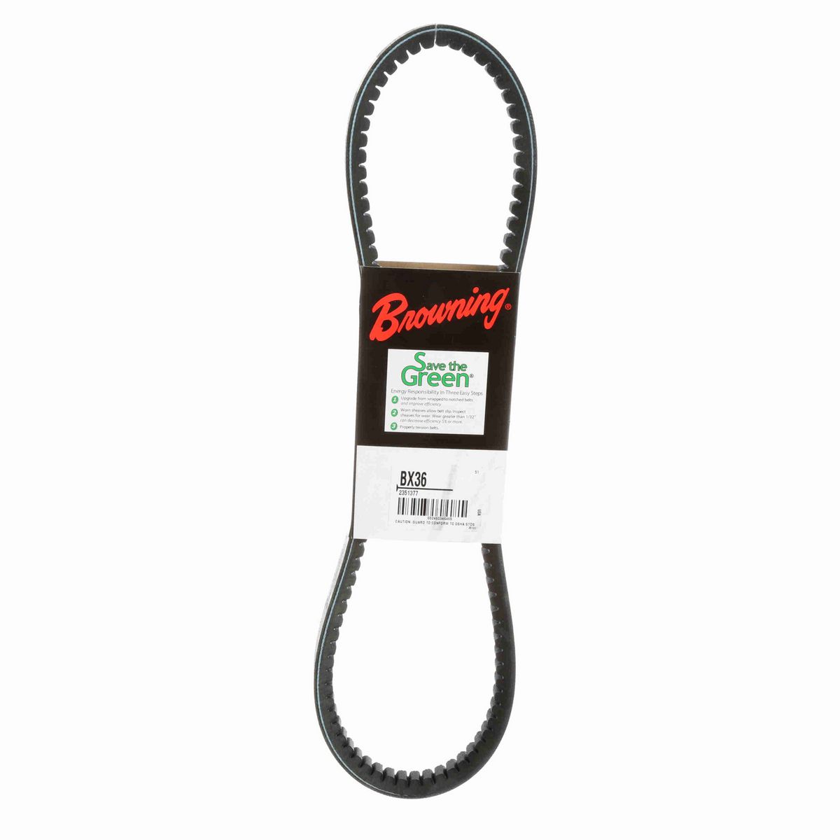 Browning EPDM Notched Belt 98% Efficient - BX36