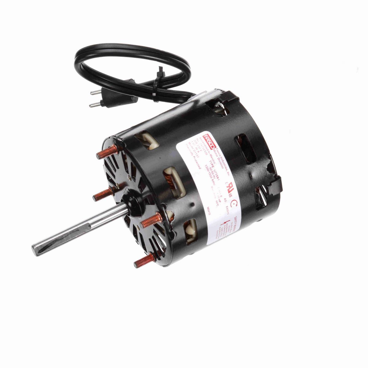 FASCO OEM Replacement Motor, 1/20 HP, 1 Ph, 50 Hz, 208-230 V, 1300/1500 RPM, 1 Speed, 3.3" Diameter, OAO - D1132