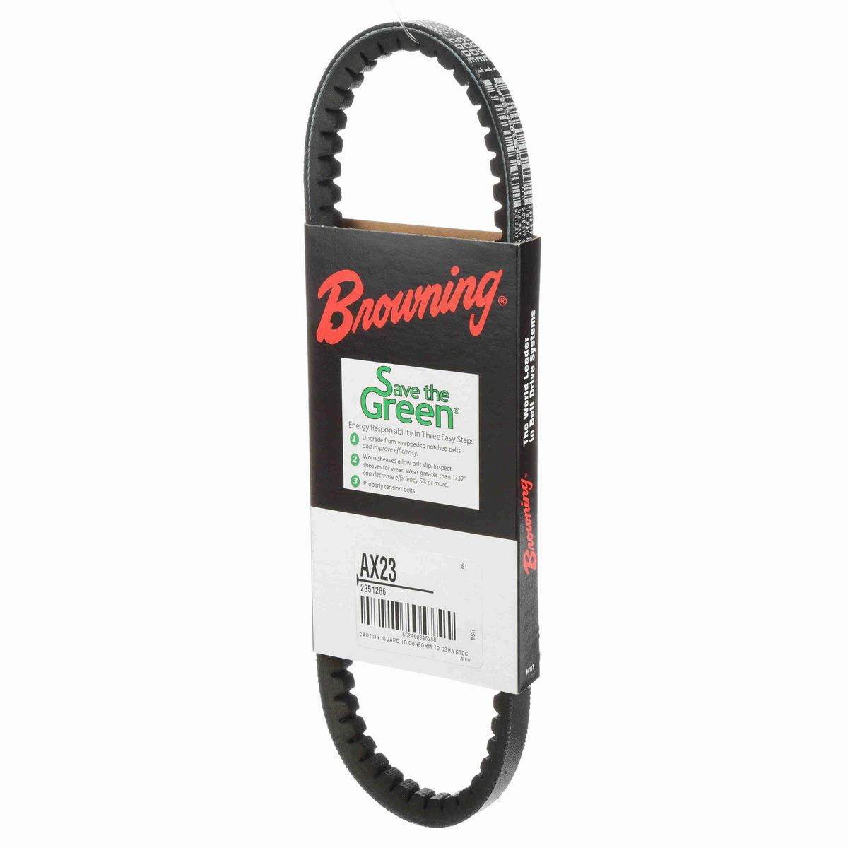 Browning EPDM Notched Belt 98% Efficient - AX23