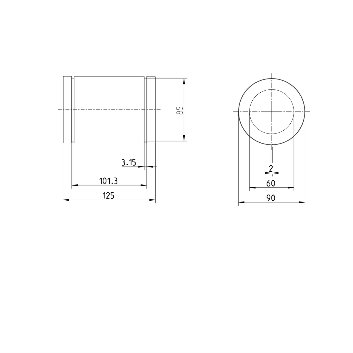 Стандартная линейная втулка Bosch Rexroth KBM-E-60-DD [R061206010]