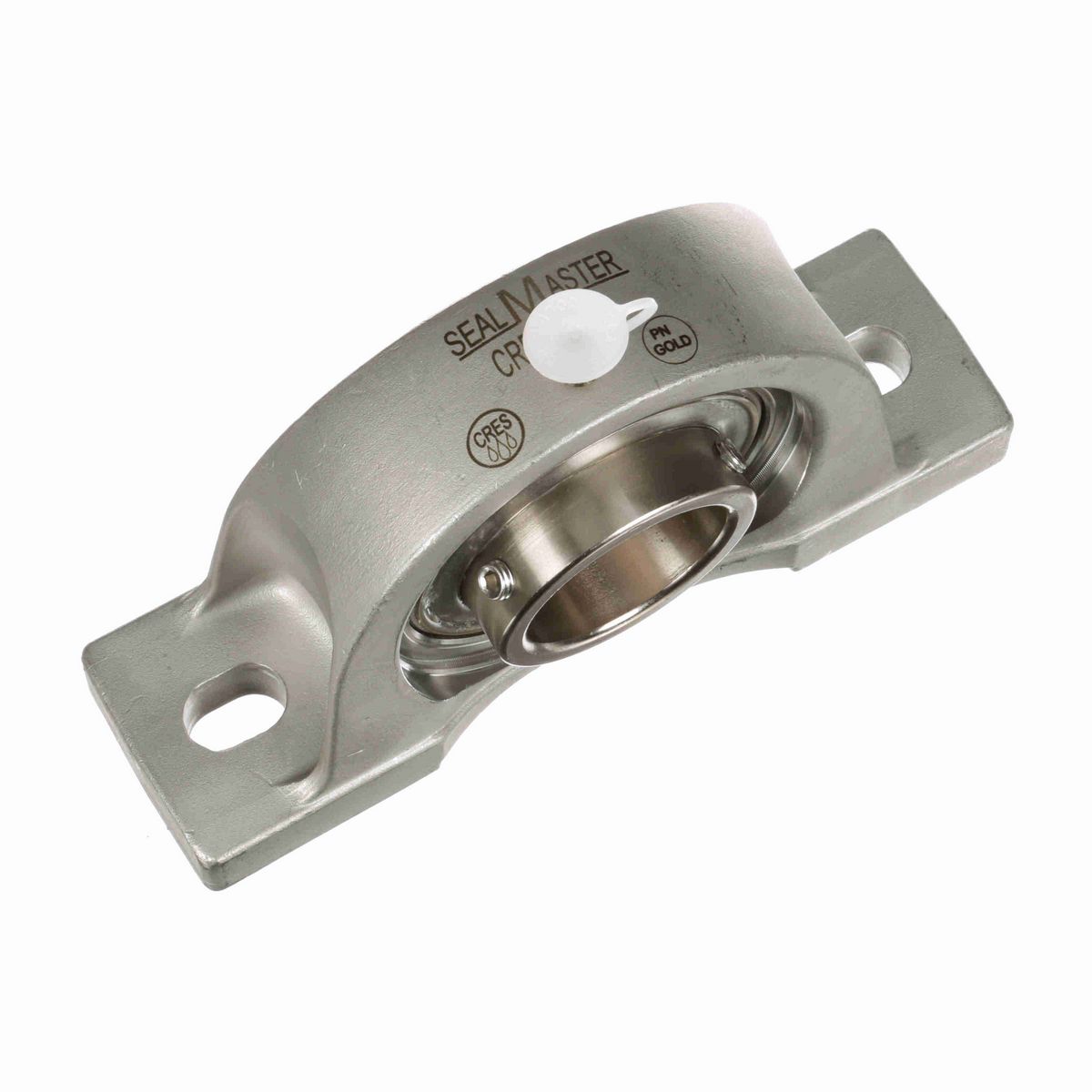 Sealmaster Mounted Stainless Steel Two Bolt Pillow Block Ball Bearing - 52100 Bearing Steel, Phosphorus Nickel Coated - Setscrew Lock - Corrosion Resistant - CRPS-PN209