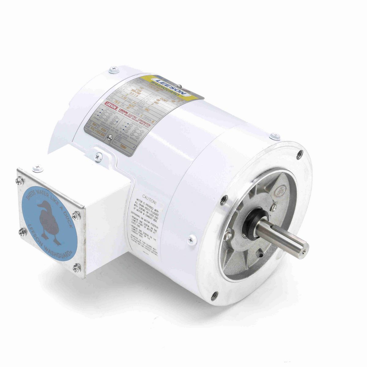 LEESON White Duck™ General Purpose Motor, 0.50 HP, 3 Ph, 60 Hz, 230/460 V, 1800 RPM, 56C Frame, TENV - 113473.00