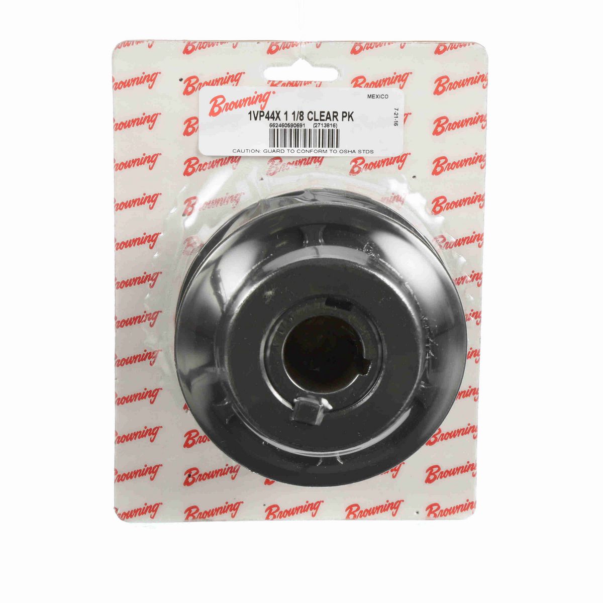 Browning 1 Groove Cast Iron Finish Bore FHP Variable Pitch Sheave Clear Pack - 1VP44X 1 1/8 CLEAR PK