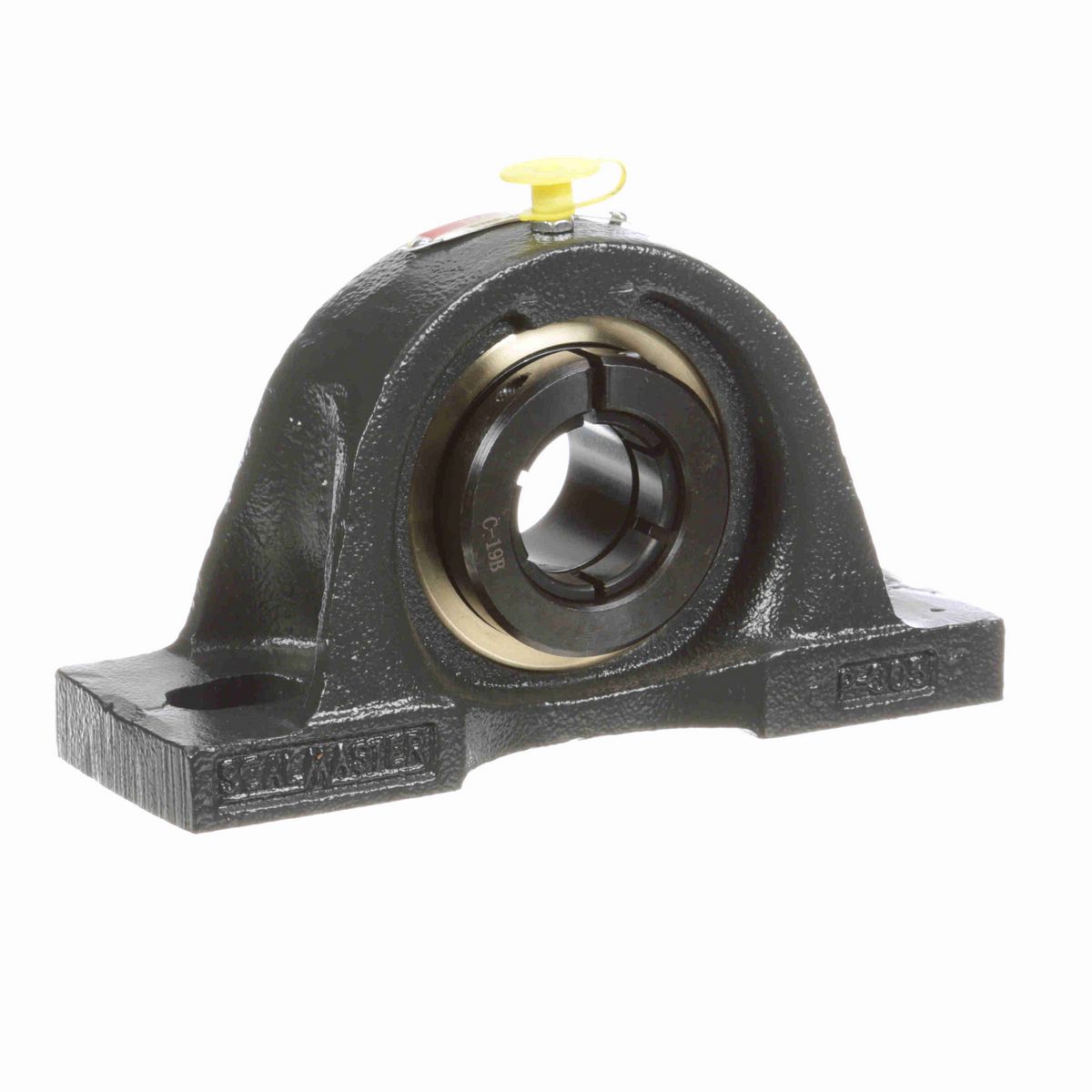 Sealmaster Mounted Cast Iron Two Bolt Pillow Block Ball Bearing - 52100 Bearing Steel, Black Oxided - Concentric Lock - EMP-19T