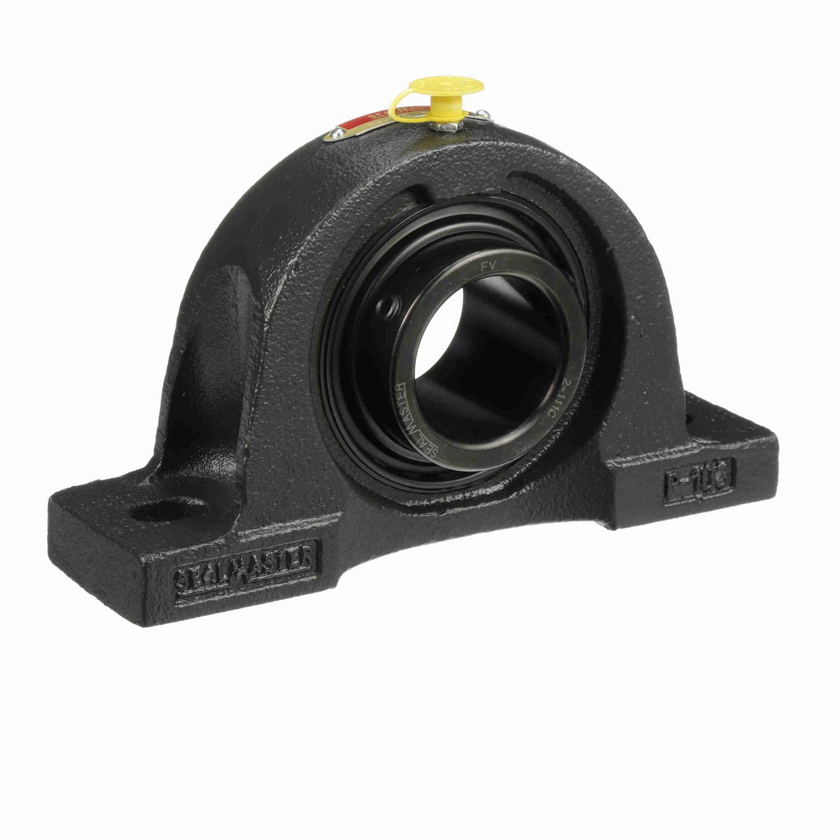 Sealmaster Mounted Cast Iron Two Bolt Pillow Block Ball Bearing - 52100 Bearing Steel, Black Oxided - Setscrew Lock - NP-27C