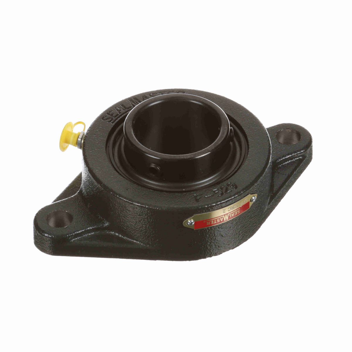 Sealmaster Mounted Cast Iron Two Bolt Flange Ball Bearing - 52100 Bearing Steel, Black Oxided - Setscrew Lock - SFT-32RC